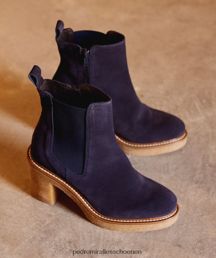 enkel laarzen Pedro Miralles tof velours marine BV6H8F332