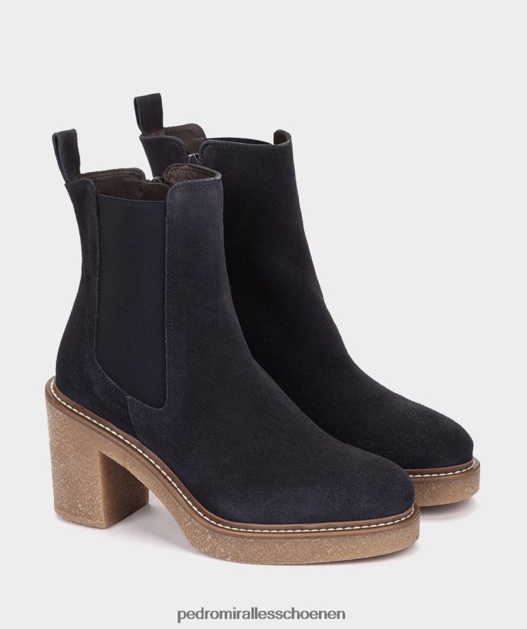 enkel laarzen Pedro Miralles tof velours marine BV6H8F332
