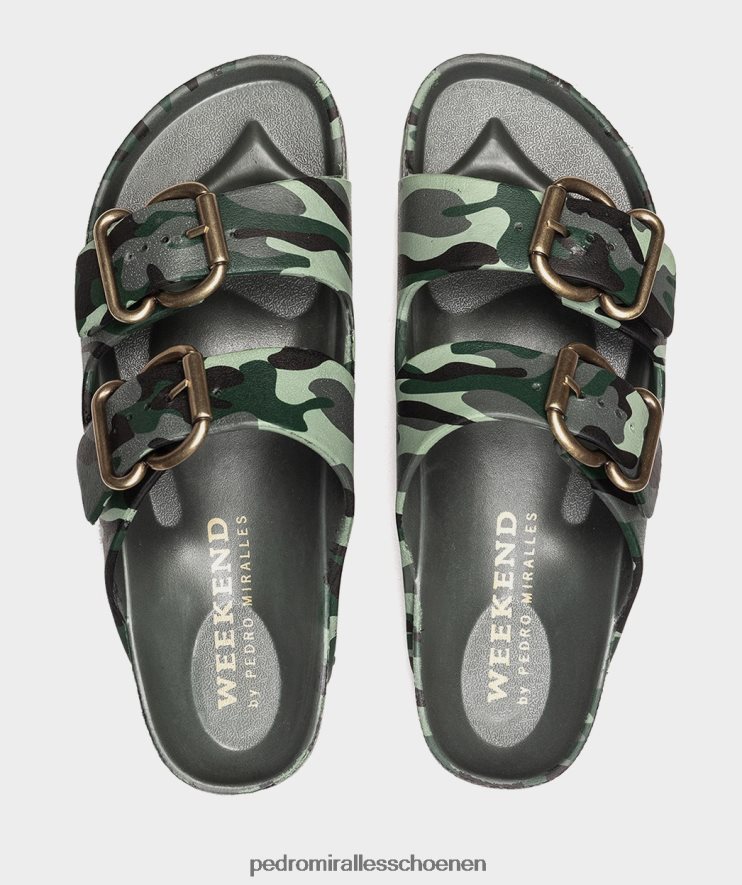 platte sandalen Pedro Miralles Ibiza bio camouflage BV6H8F306