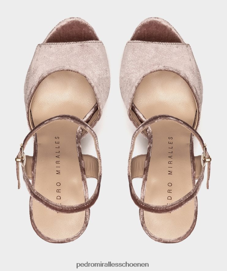 Sandalen met hak Pedro Miralles Arada fluweel naakt BV6H8F50
