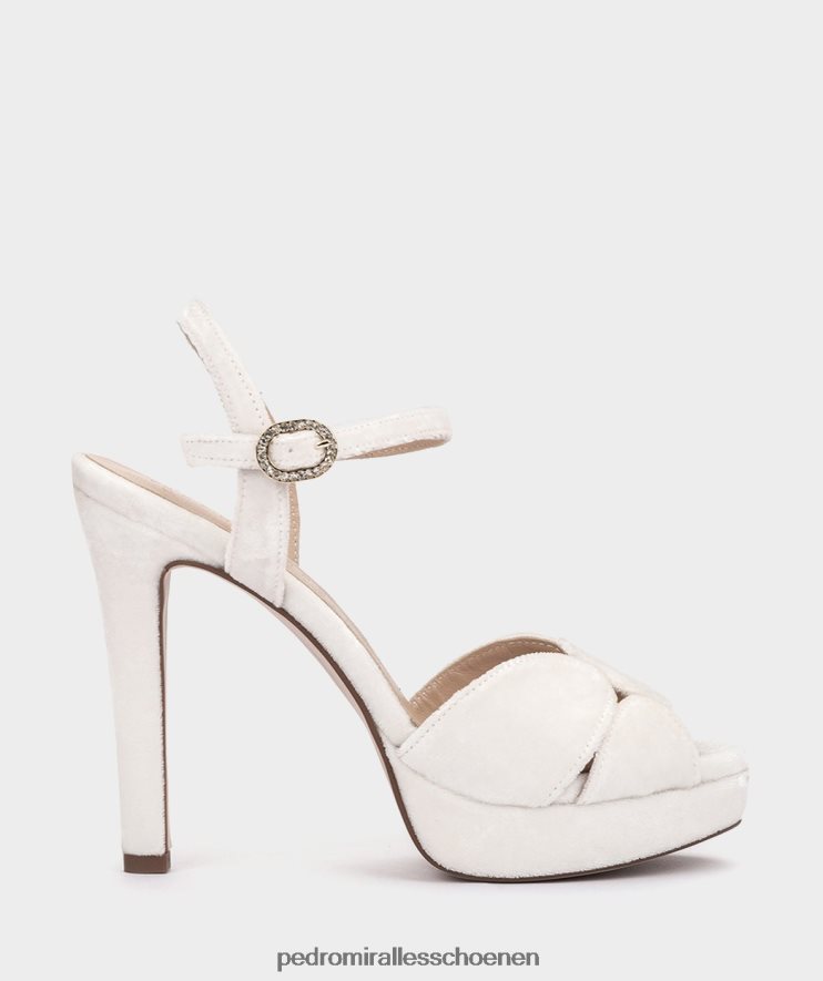Sandalen met hak Pedro Miralles Bali fluwelen blanco BV6H8F34