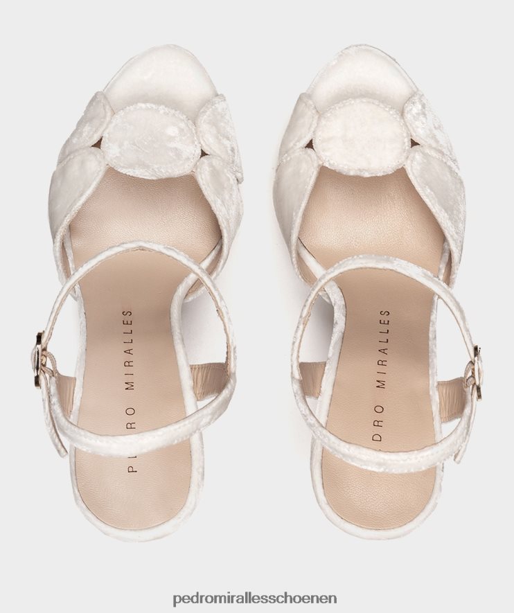 Sandalen met hak Pedro Miralles Bali fluwelen blanco BV6H8F34