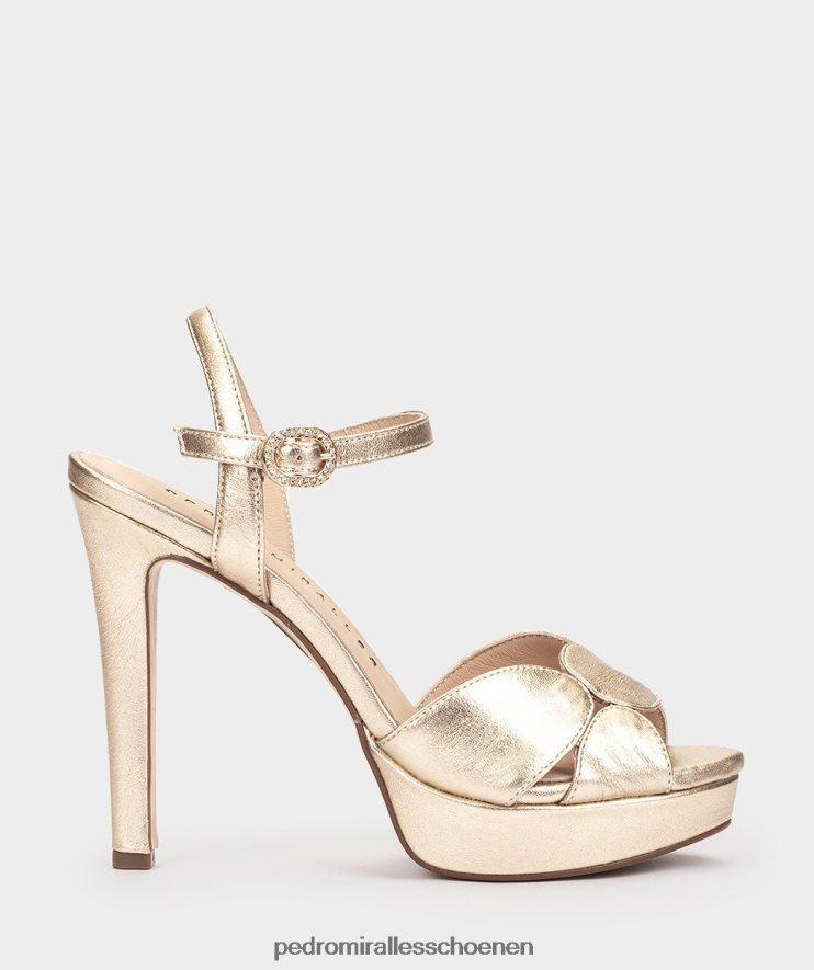 Sandalen met hak Pedro Miralles Bali napametaal platino BV6H8F30