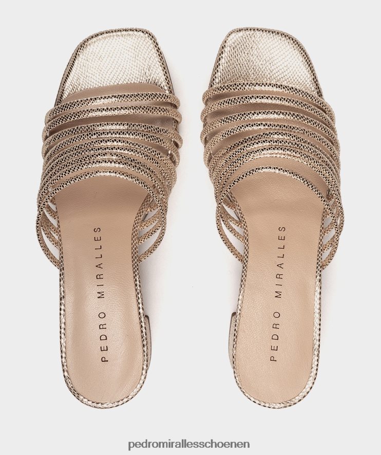 Sandalen met hak Pedro Miralles Barcelona serpiente metaal platino BV6H8F14