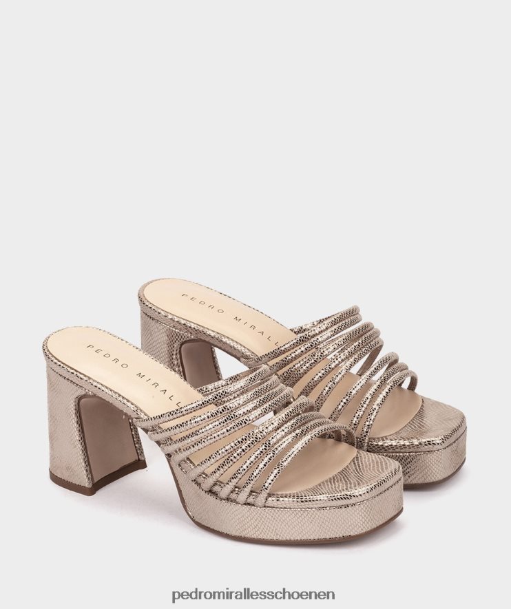 Sandalen met hak Pedro Miralles Barcelona serpiente metalen humo BV6H8F15