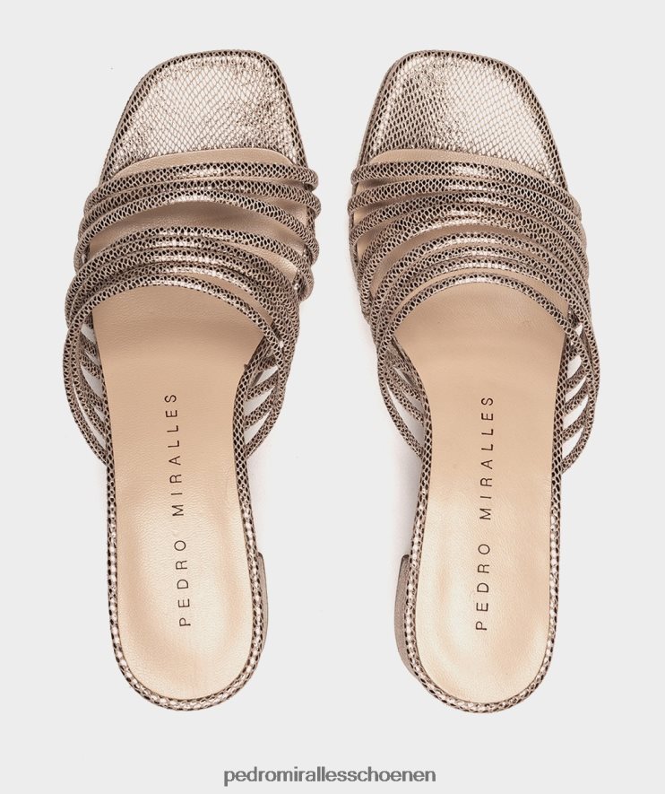 Sandalen met hak Pedro Miralles Barcelona serpiente metalen humo BV6H8F15