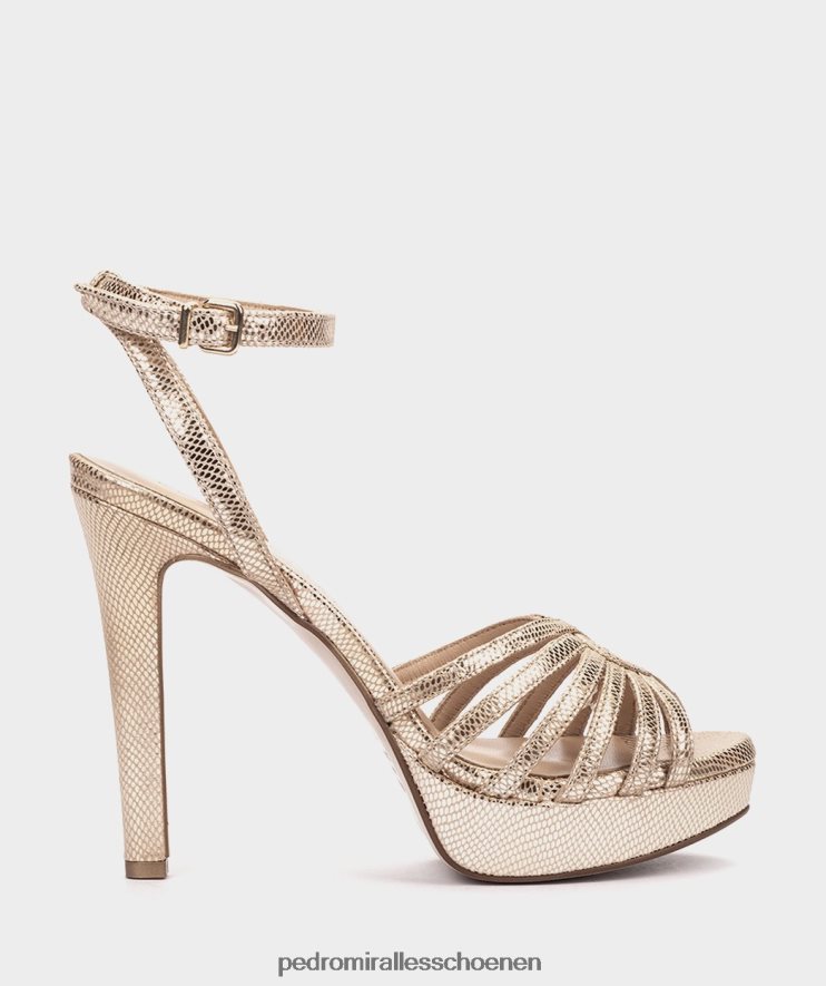 Sandalen met hak Pedro Miralles Ethiopië serpiente metaal platino BV6H8F27