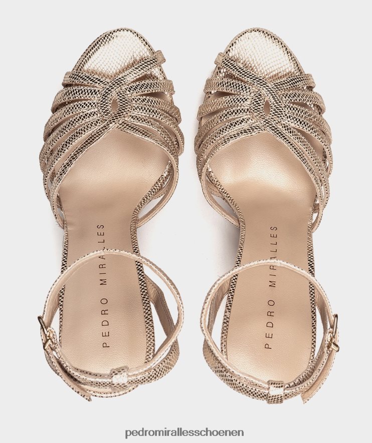 Sandalen met hak Pedro Miralles Ethiopië serpiente metaal platino BV6H8F27