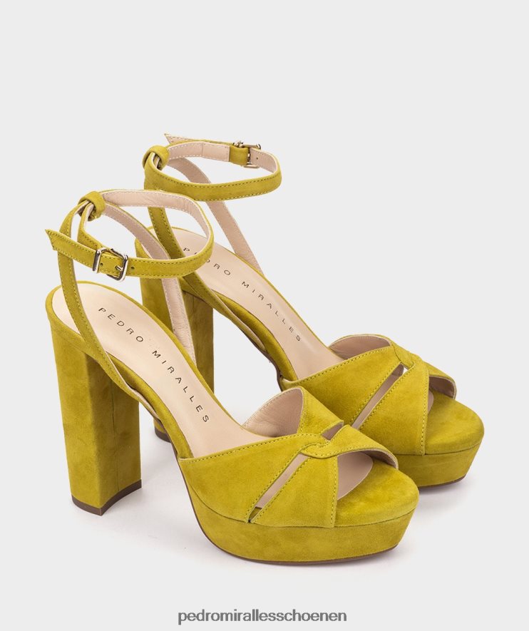 Sandalen met hak Pedro Miralles Gandia amalfi limoen BV6H8F23