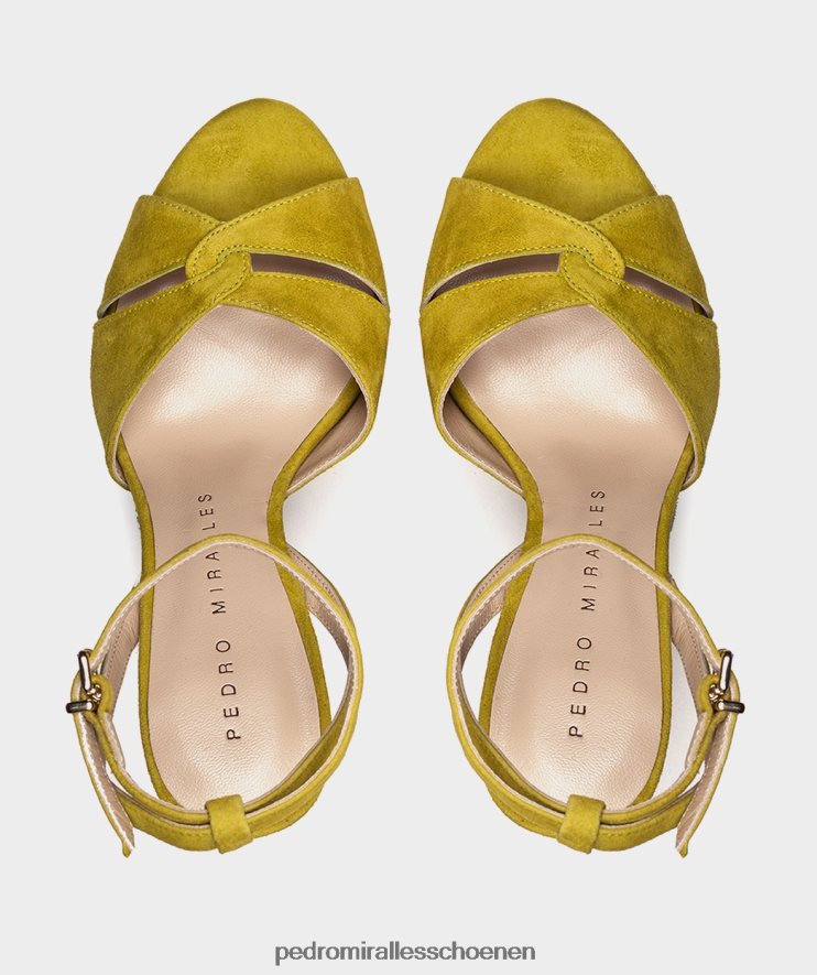 Sandalen met hak Pedro Miralles Gandia amalfi limoen BV6H8F23
