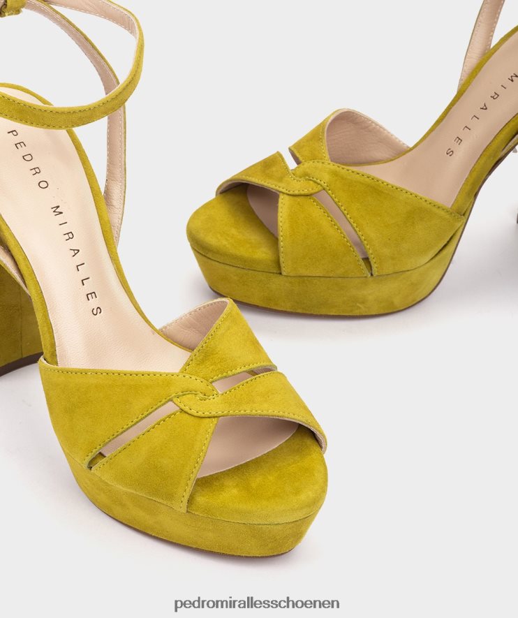 Sandalen met hak Pedro Miralles Gandia amalfi limoen BV6H8F23
