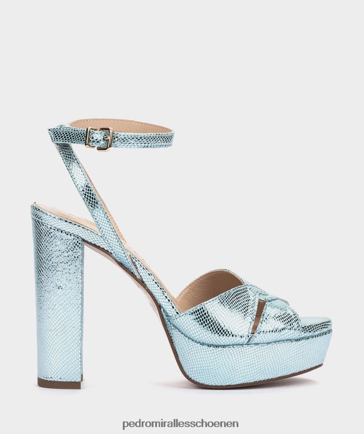 Sandalen met hak Pedro Miralles Gandia serpiente metaal blauw BV6H8F26