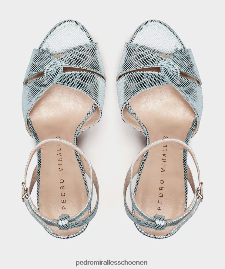 Sandalen met hak Pedro Miralles Gandia serpiente metaal blauw BV6H8F26