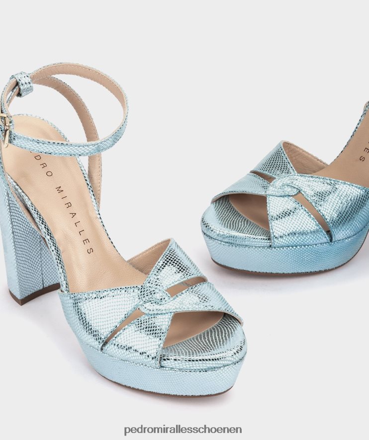 Sandalen met hak Pedro Miralles Gandia serpiente metaal blauw BV6H8F26