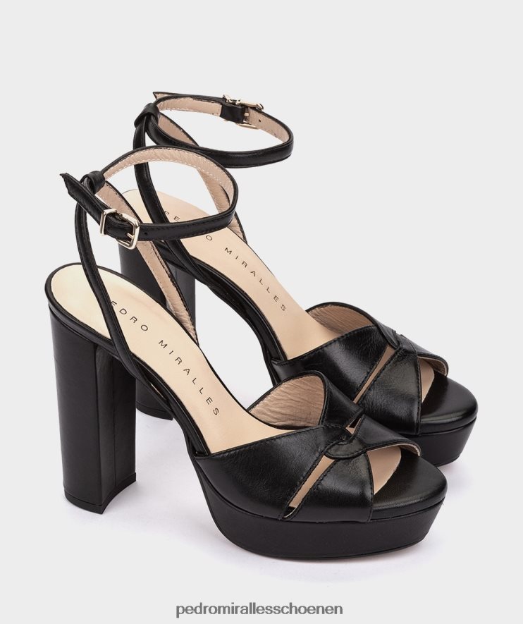 Sandalen met hak Pedro Miralles Gandia vitello neger BV6H8F25