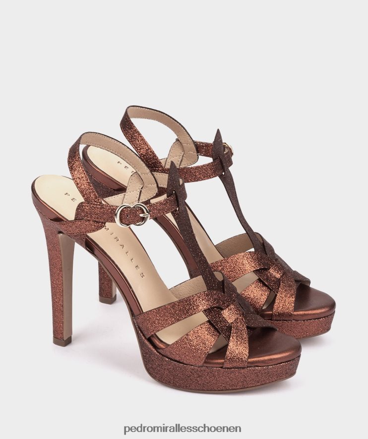 Sandalen met hak Pedro Miralles Kopenhagen helder superbrons BV6H8F123