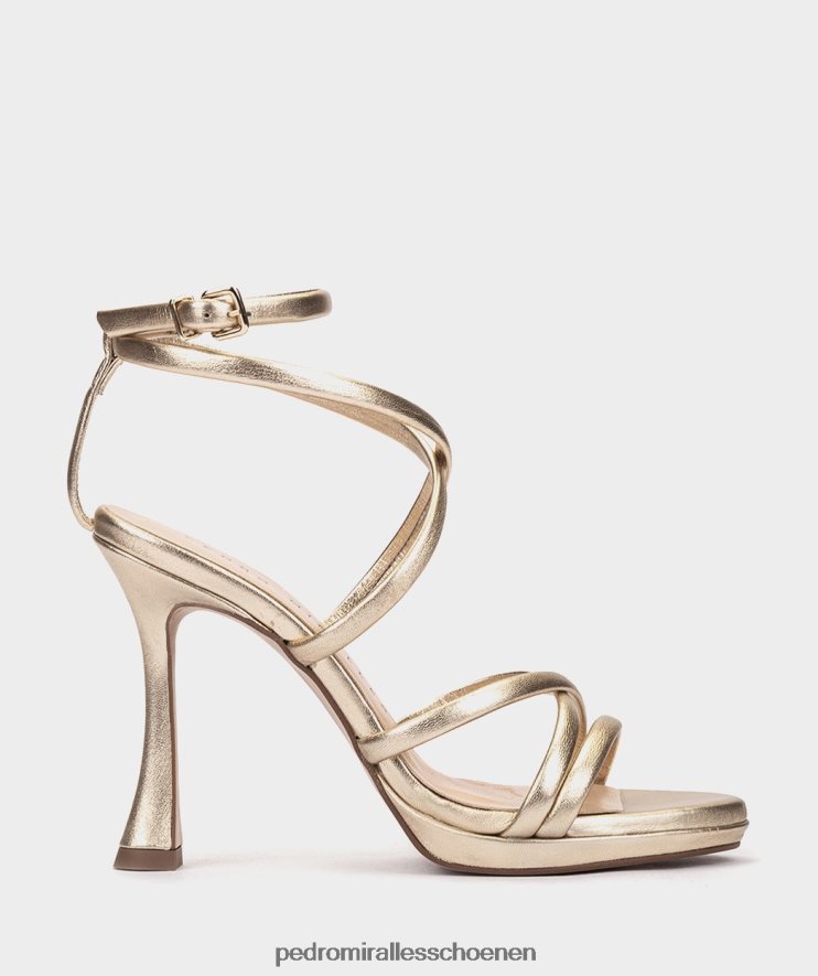 Sandalen met hak Pedro Miralles Las Vegas napametaal platino BV6H8F149