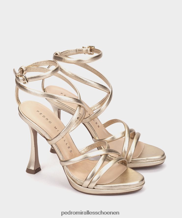 Sandalen met hak Pedro Miralles Las Vegas napametaal platino BV6H8F149
