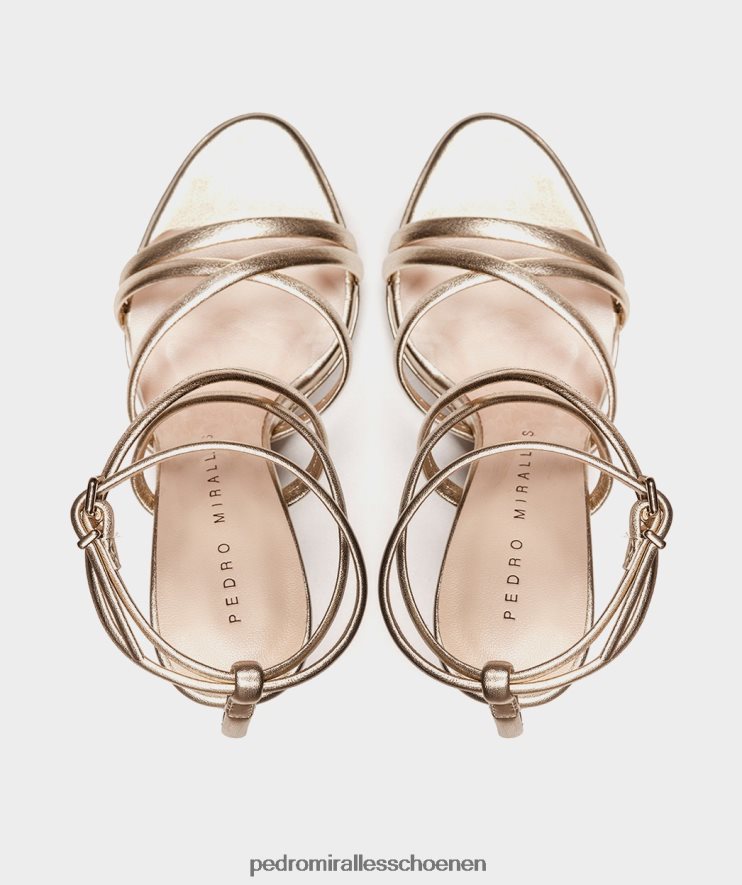Sandalen met hak Pedro Miralles Las Vegas napametaal platino BV6H8F149