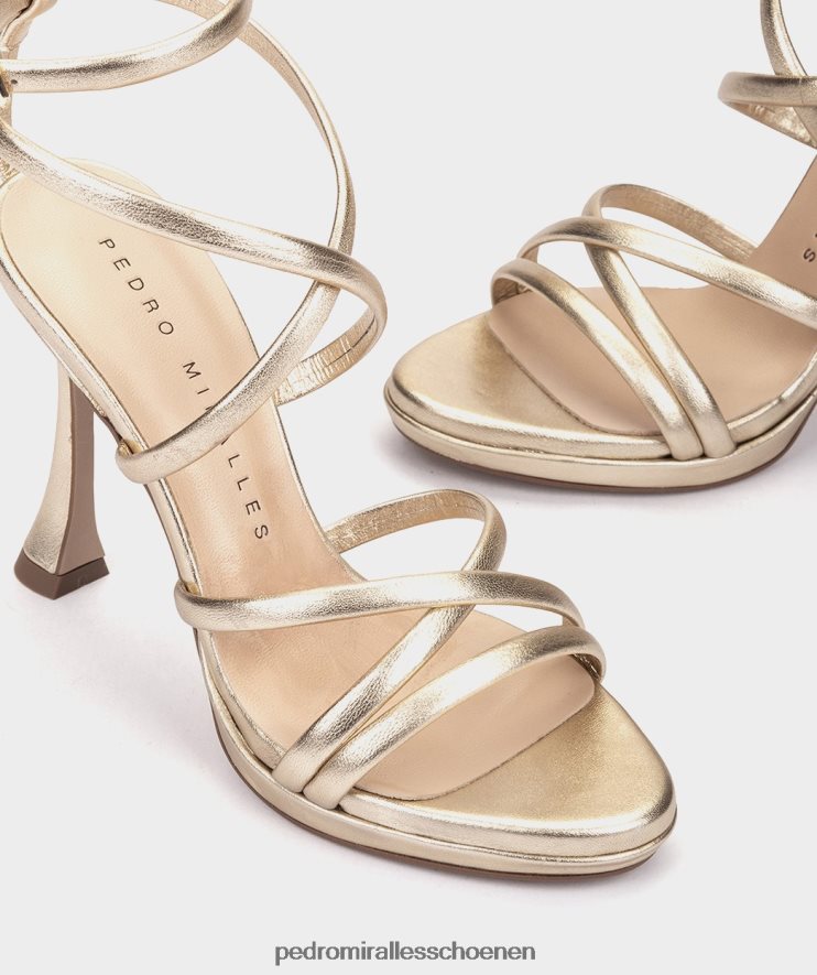 Sandalen met hak Pedro Miralles Las Vegas napametaal platino BV6H8F149