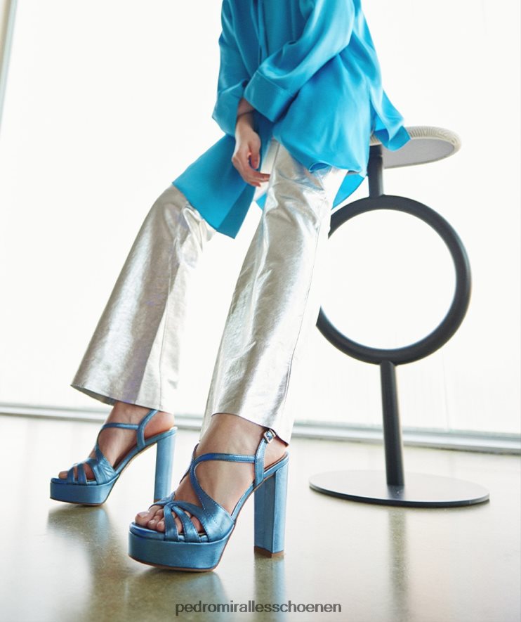 Sandalen met hak Pedro Miralles Malawi napametaal beryl BV6H8F113