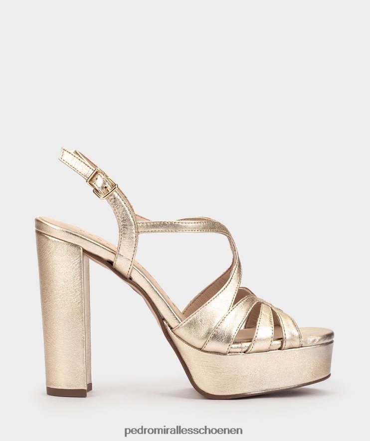Sandalen met hak Pedro Miralles Malawi napametaal platino BV6H8F112