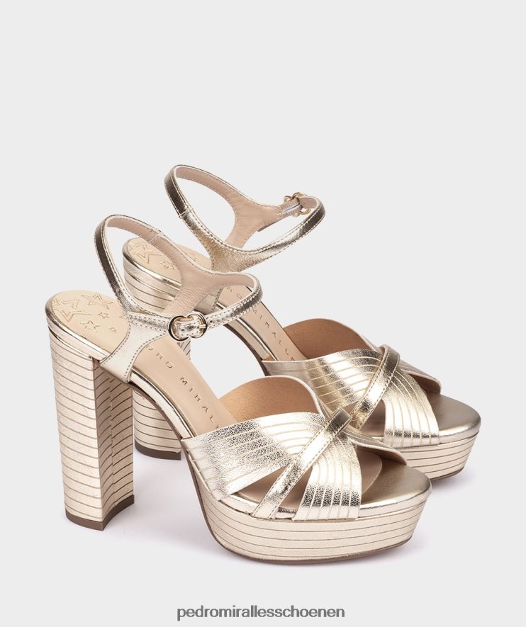 Sandalen met hak Pedro Miralles Montefioralle napametaal platino BV6H8F65