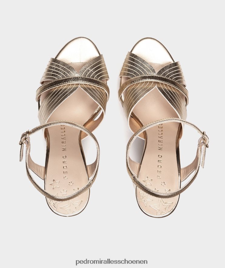 Sandalen met hak Pedro Miralles Montefioralle napametaal platino BV6H8F65