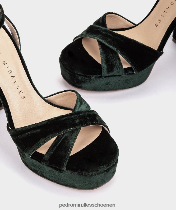 Sandalen met hak Pedro Miralles Montpellier fluwelen botella BV6H8F44