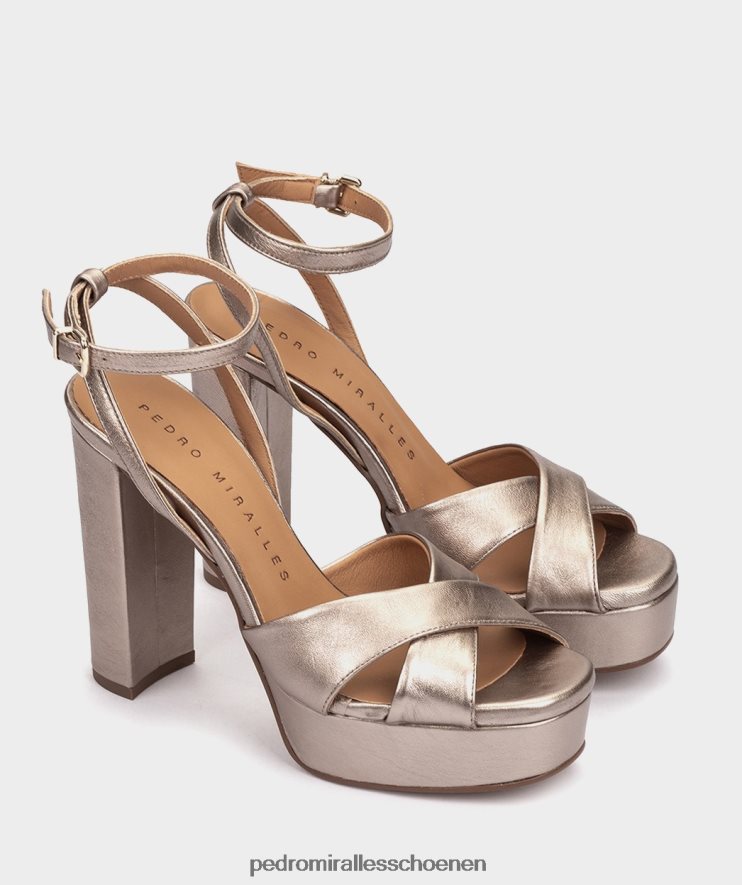Sandalen met hak Pedro Miralles Montpellier napa metal-humo BV6H8F17