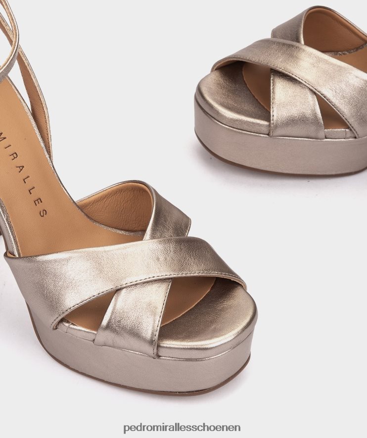 Sandalen met hak Pedro Miralles Montpellier napa metal-humo BV6H8F17