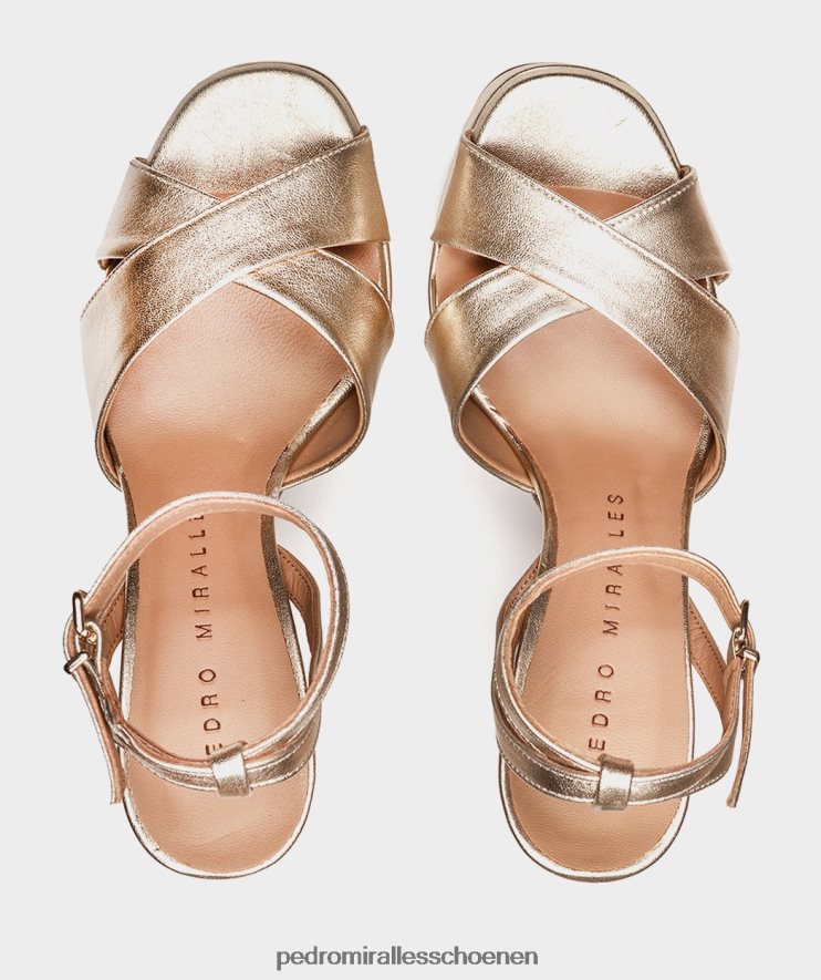 Sandalen met hak Pedro Miralles Montpellier napametaal platino BV6H8F16