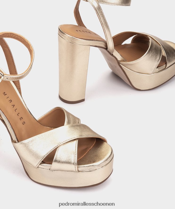 Sandalen met hak Pedro Miralles Montpellier napametaal platino BV6H8F16