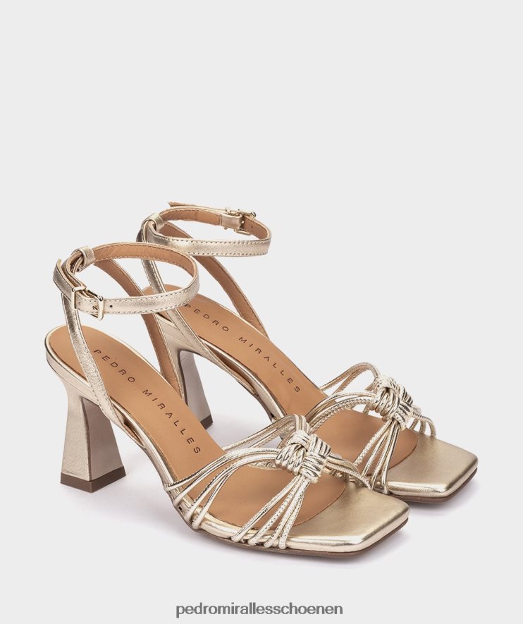 Sandalen met hak Pedro Miralles Santa Monica napametaal platino BV6H8F119