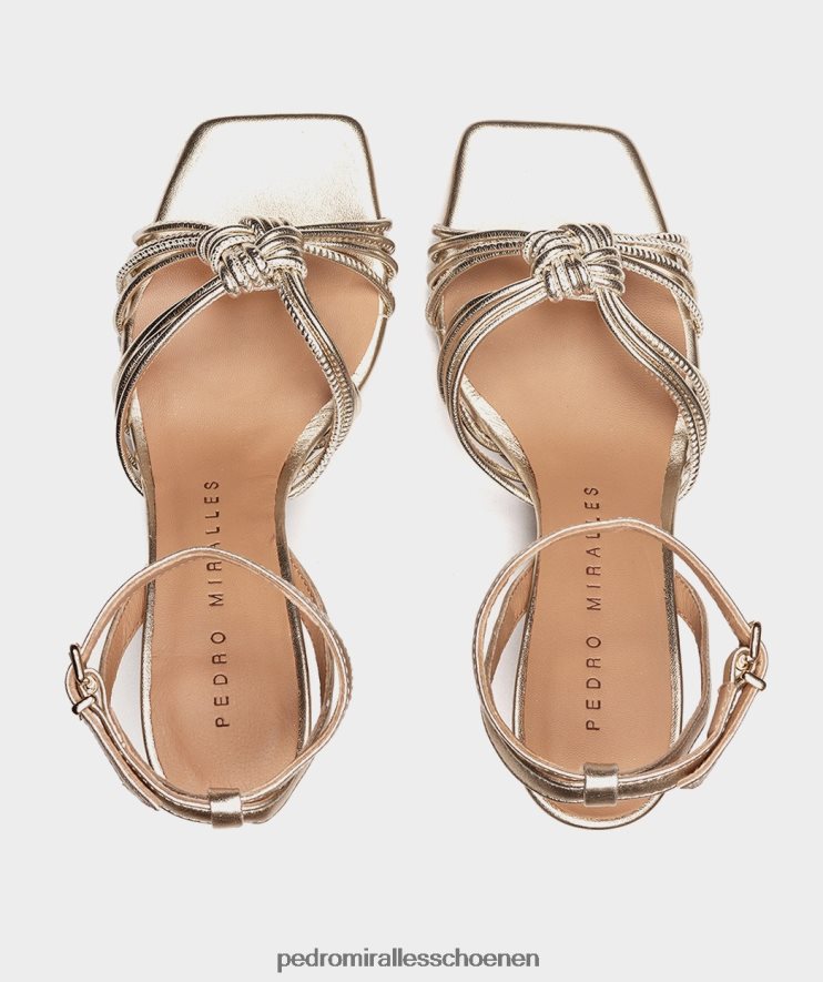Sandalen met hak Pedro Miralles Santa Monica napametaal platino BV6H8F119