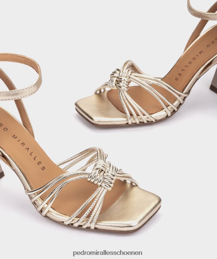 Sandalen met hak Pedro Miralles Santa Monica napametaal platino BV6H8F119