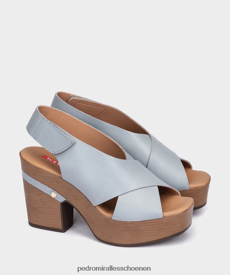 Sandalen met hak Pedro Miralles bergamo vitello hemel BV6H8F106