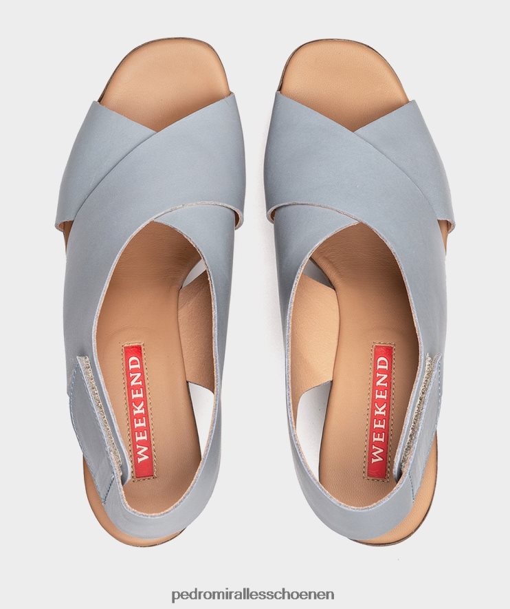 Sandalen met hak Pedro Miralles bergamo vitello hemel BV6H8F106