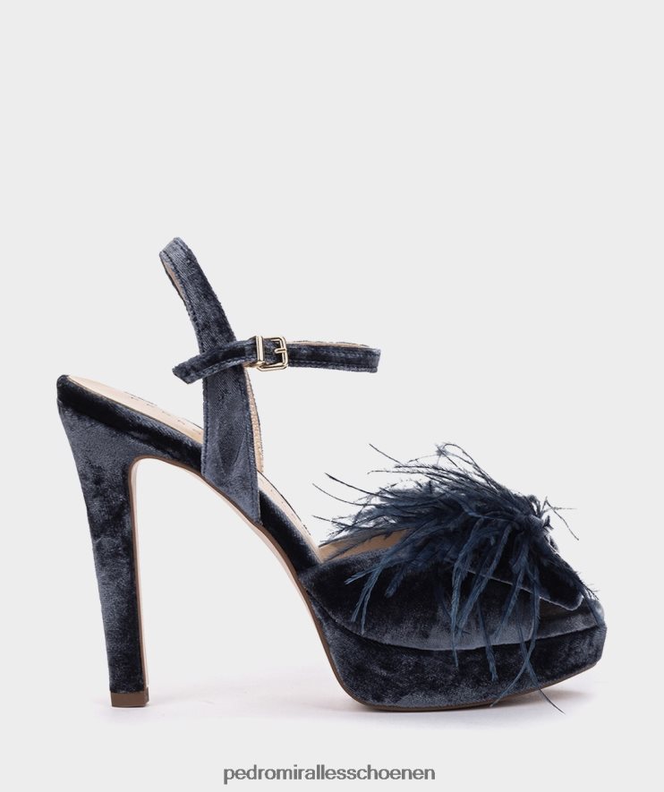 Sandalen met hak Pedro Miralles cies fluwelen marino BV6H8F51