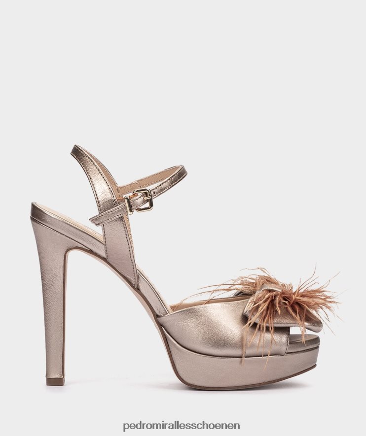Sandalen met hak Pedro Miralles cies napa metal-humo BV6H8F52