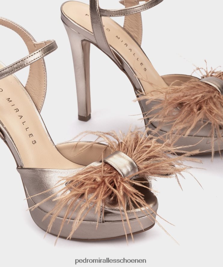 Sandalen met hak Pedro Miralles cies napa metal-humo BV6H8F52