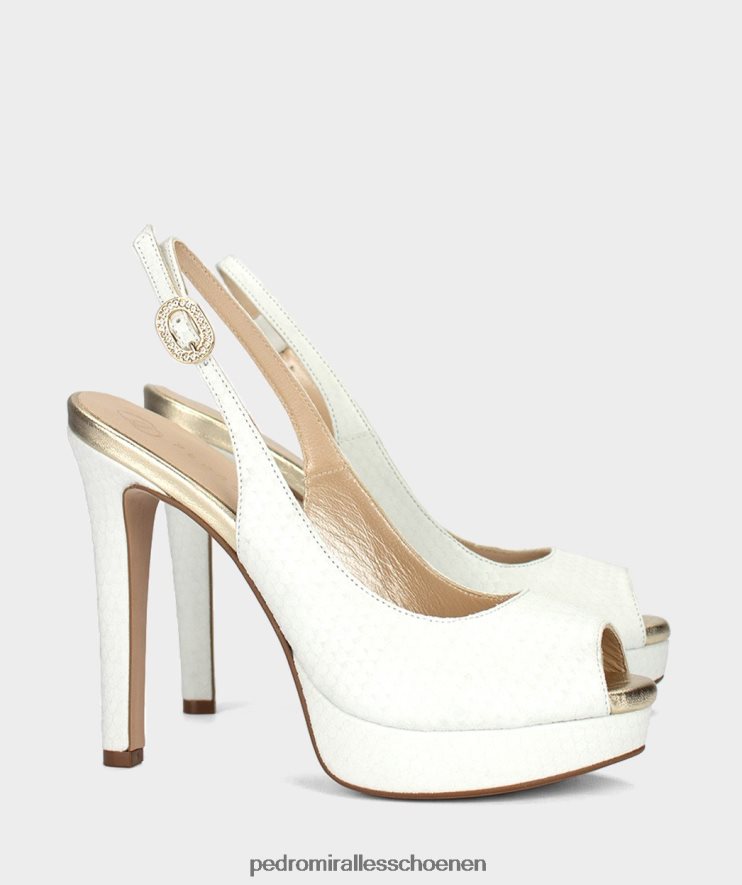 Sandalen met hak Pedro Miralles lach escama blanco BV6H8F140