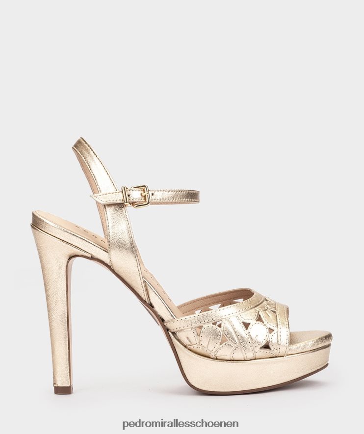 Sandalen met hak Pedro Miralles skala napametaal platino BV6H8F36