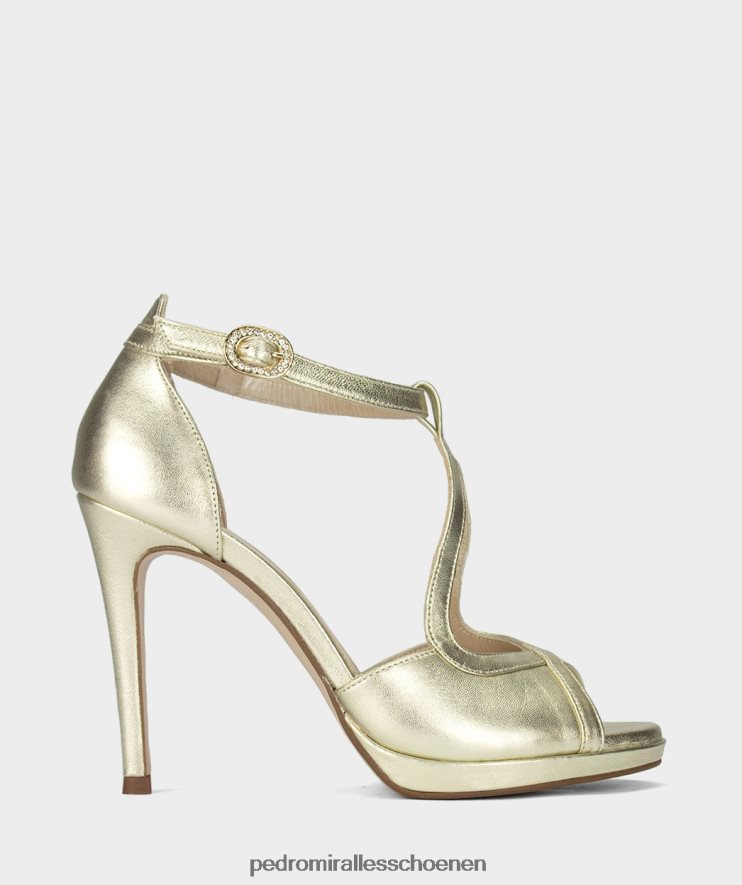 Sandalen met hak Pedro Miralles trinidad napametaal platino BV6H8F137