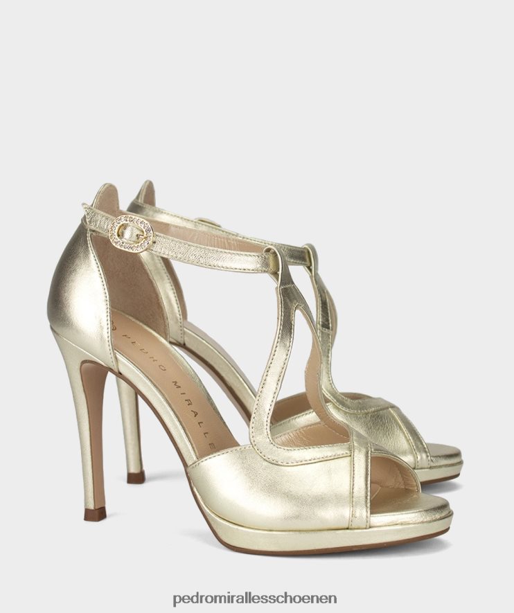 Sandalen met hak Pedro Miralles trinidad napametaal platino BV6H8F137
