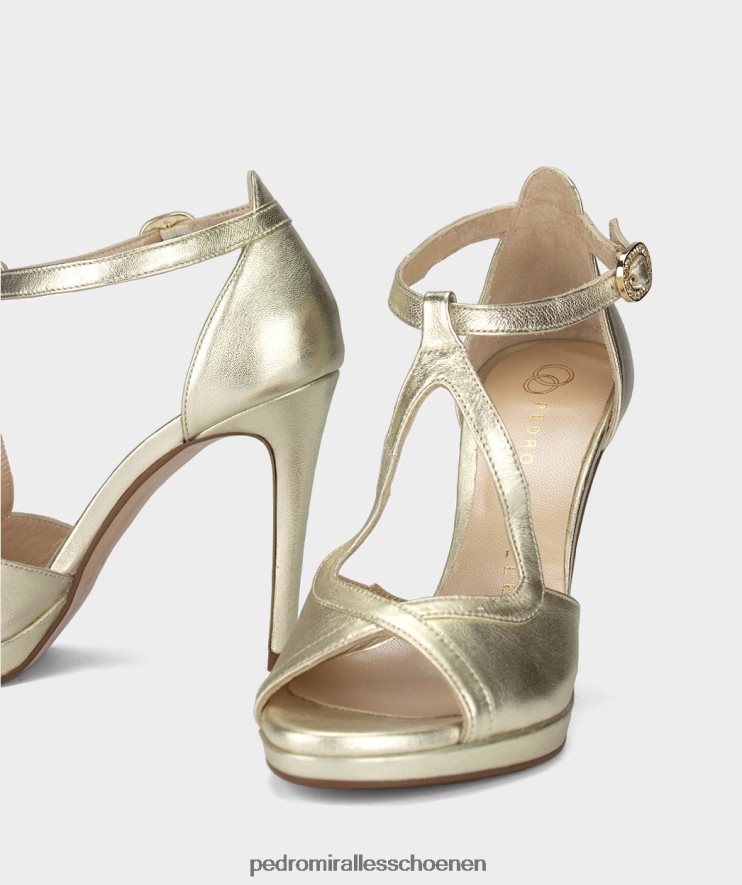 Sandalen met hak Pedro Miralles trinidad napametaal platino BV6H8F137