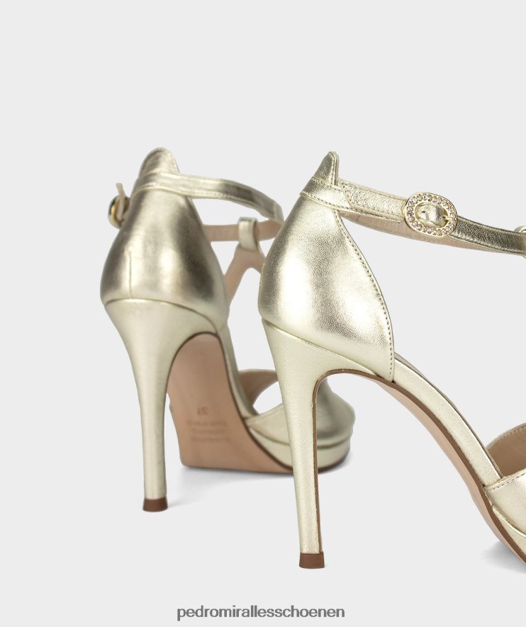 Sandalen met hak Pedro Miralles trinidad napametaal platino BV6H8F137