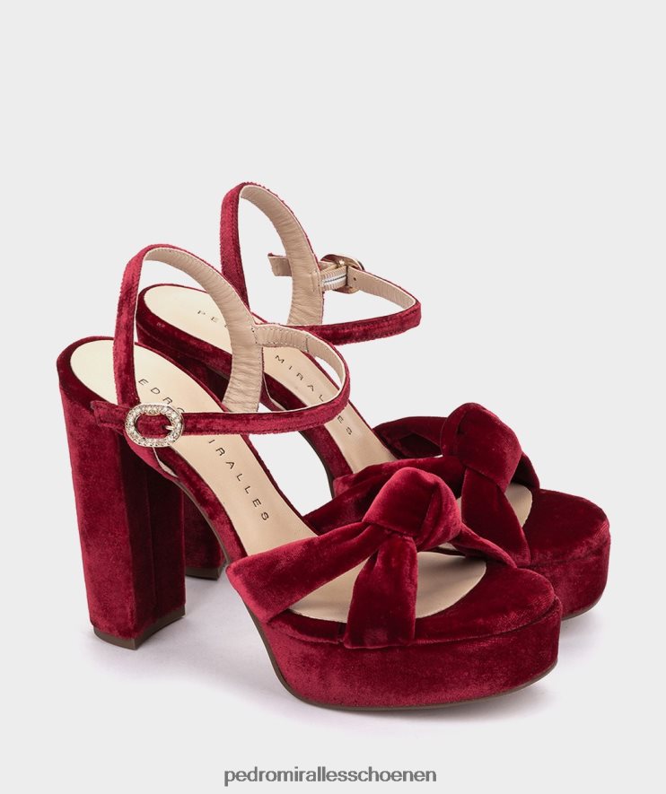 Sandalen met hak Pedro Miralles veelzijdig fluwelen guinda BV6H8F54