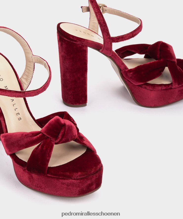 Sandalen met hak Pedro Miralles veelzijdig fluwelen guinda BV6H8F54