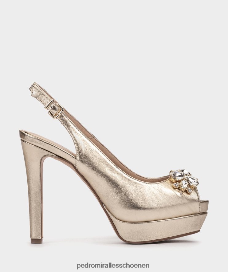 Sandalen met hak Pedro Miralles venecia napametaal platino BV6H8F59